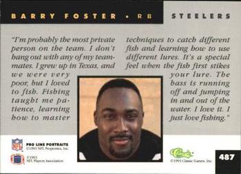 1993 Pro Line Portraits #487 Barry Foster Back