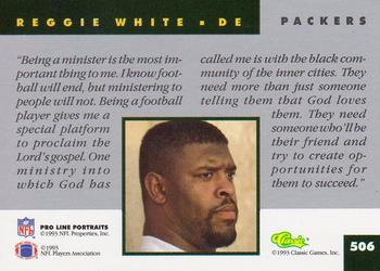 1993 Pro Line Portraits #506 Reggie White Back
