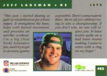 1993 Pro Line Portraits #485 Jeff Lageman Back