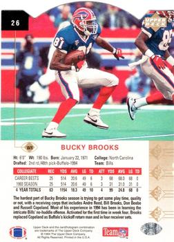 1994 SP - Die Cut #26 Bucky Brooks Back