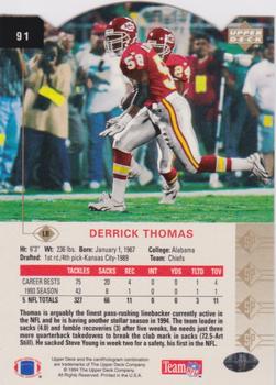 1994 SP - Die Cut #91 Derrick Thomas Back