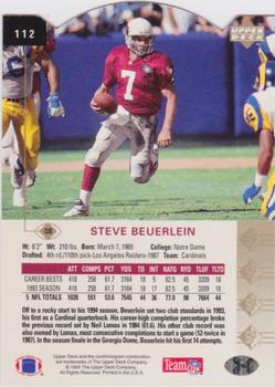 1994 SP - Die Cut #112 Steve Beuerlein Back