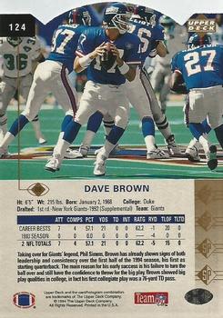 1994 SP - Die Cut #124 Dave Brown Back