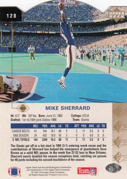 1994 SP - Die Cut #128 Mike Sherrard Back