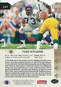 1994 SP - Die Cut #147 Todd Steussie Back