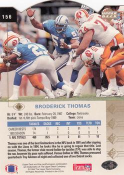 1994 SP - Die Cut #156 Broderick Thomas Back