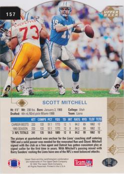 1994 SP - Die Cut #157 Scott Mitchell Back