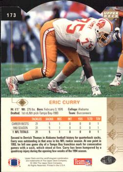 1994 SP - Die Cut #173 Eric Curry Back