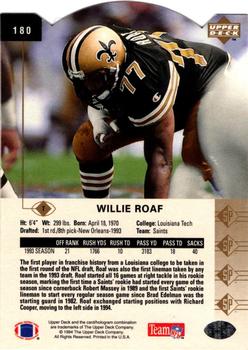 1994 SP - Die Cut #180 Willie Roaf Back