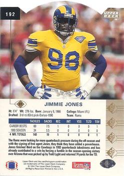 1994 SP - Die Cut #192 Jimmie Jones Back