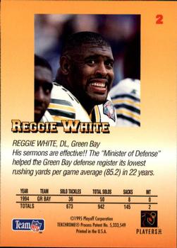 1995 Playoff Prime #2 Reggie White Back