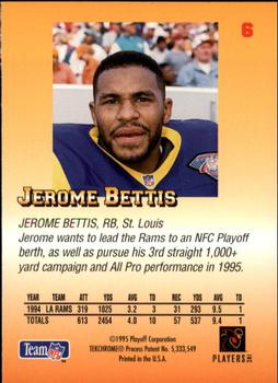1995 Playoff Prime #6 Jerome Bettis Back