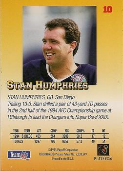 1995 Playoff Prime #10 Stan Humphries Back