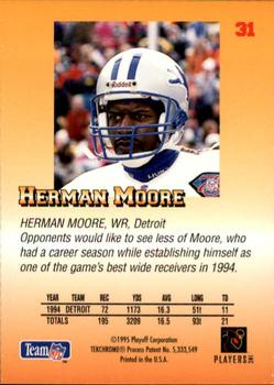 1995 Playoff Prime #31 Herman Moore Back