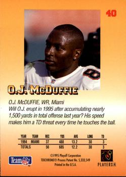 1995 Playoff Prime #40 O.J. McDuffie Back