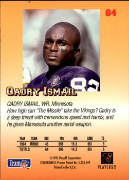 1995 Playoff Prime #64 Qadry Ismail Back