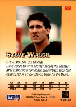 1995 Playoff Prime #69 Steve Walsh Back