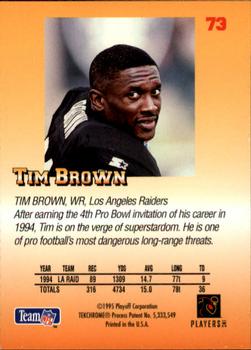 1995 Playoff Prime #73 Tim Brown Back