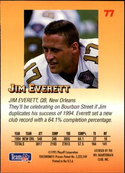 1995 Playoff Prime #77 Jim Everett Back