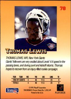 1995 Playoff Prime #78 Thomas Lewis Back