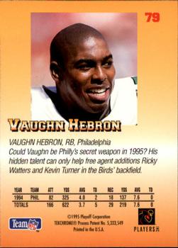 1995 Playoff Prime #79 Vaughn Hebron Back