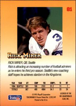 1995 Playoff Prime #81 Rick Mirer Back