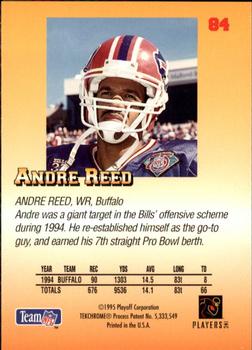 1995 Playoff Prime #84 Andre Reed Back