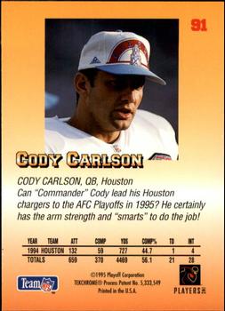 1995 Playoff Prime #91 Cody Carlson Back