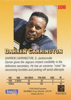 1995 Playoff Prime #106 Darren Carrington Back