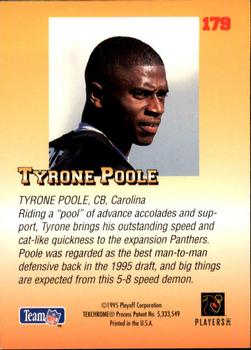 1995 Playoff Prime #179 Tyrone Poole Back