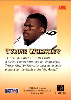 1995 Playoff Prime #191 Tyrone Wheatley Back