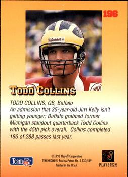 1995 Playoff Prime #196 Todd Collins Back