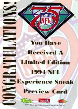 1994 Classic NFL Experience #NNO Emmitt Smith Back