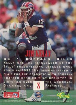 1994 Classic NFL Experience #8 Jim Kelly Back