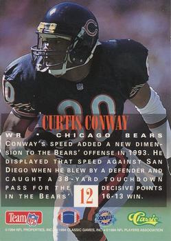 1994 Classic NFL Experience #12 Curtis Conway Back