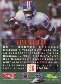 1994 Classic NFL Experience #26 Glyn Milburn Back