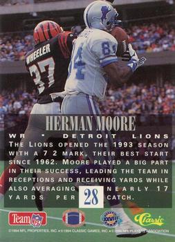 1994 Classic NFL Experience #28 Herman Moore Back