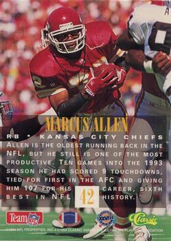 1994 Classic NFL Experience #42 Marcus Allen Back