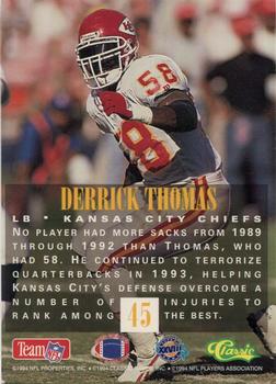 1994 Classic NFL Experience #45 Derrick Thomas Back