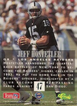 1994 Classic NFL Experience #47 Jeff Hostetler Back