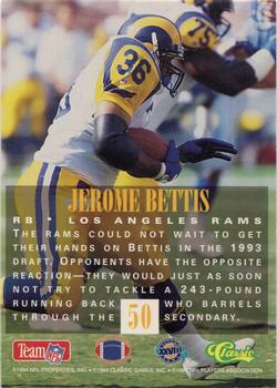 1994 Classic NFL Experience #50 Jerome Bettis Back