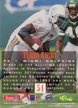 1994 Classic NFL Experience #54 Terry Kirby Back