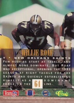 1994 Classic NFL Experience #64 Willie Roaf Back
