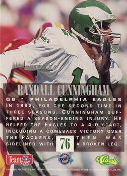1994 Classic NFL Experience #76 Randall Cunningham Back