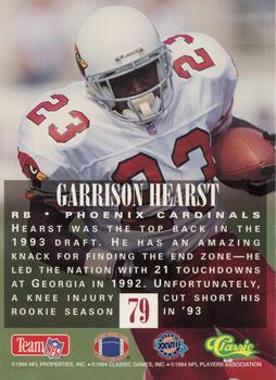 1994 Classic NFL Experience #79 Garrison Hearst Back