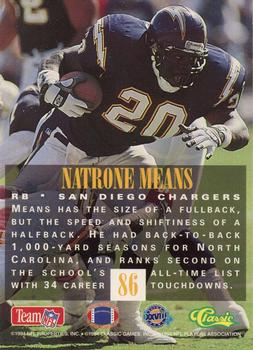 1994 Classic NFL Experience #86 Natrone Means Back
