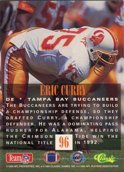 1994 Classic NFL Experience #96 Eric Curry Back