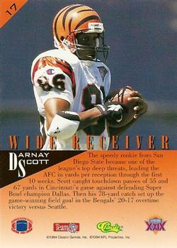 1995 Classic NFL Experience #17 Darnay Scott Back