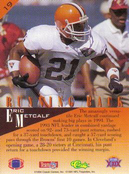 1995 Classic NFL Experience #19 Eric Metcalf Back