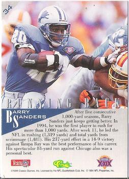 1995 Classic NFL Experience #34 Barry Sanders Back
